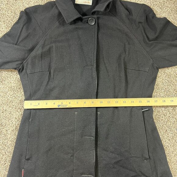 icebreaker Jacket Womens Medium Black Merino Wool Pea Coat Full Zip Classic - Picture 14 of 16